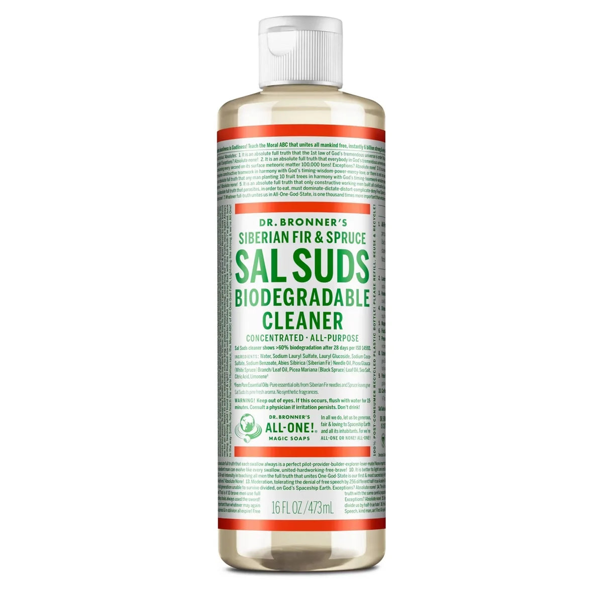 Dr. Bronner's Siberian Fir & Spruce Sal Suds Biodegradable Cleaner