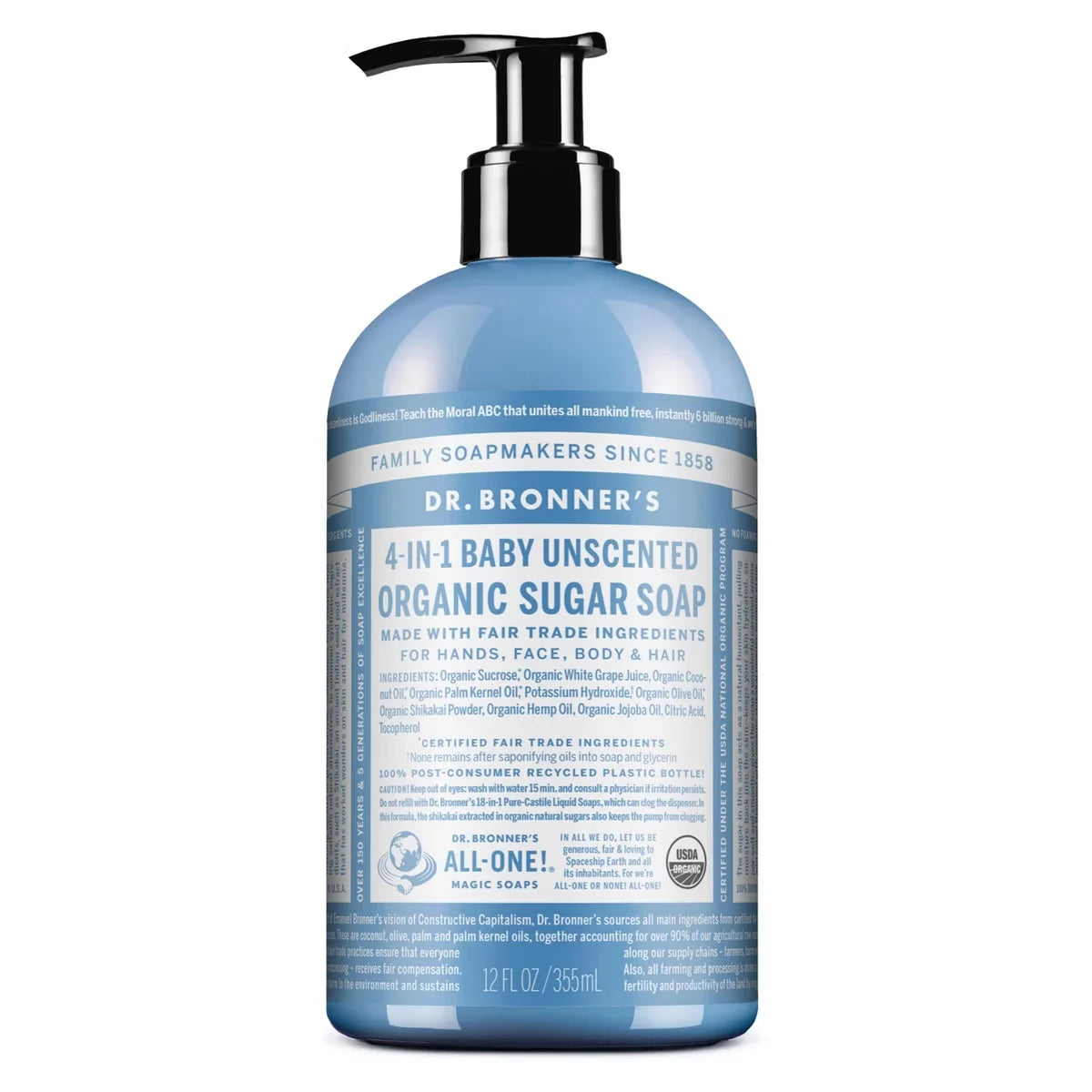Dr. Bronner's Organic Baby Sugar Soap - Unscented